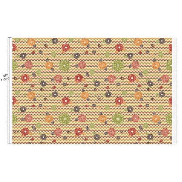Chevron & Fall Flowers Fabric Full Yard