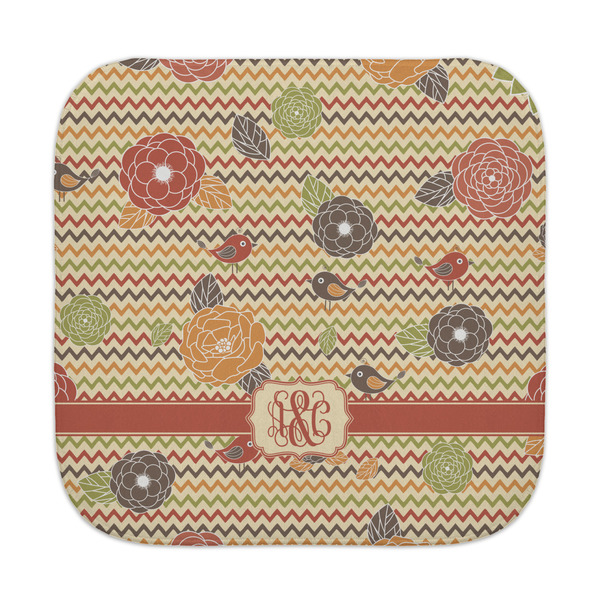 Custom Chevron & Fall Flowers Face Towel (Personalized)