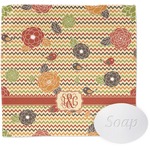 Chevron & Fall Flowers Washcloth (Personalized)
