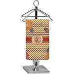 Chevron & Fall Flowers Finger Tip Towel - Full Print (Personalized)