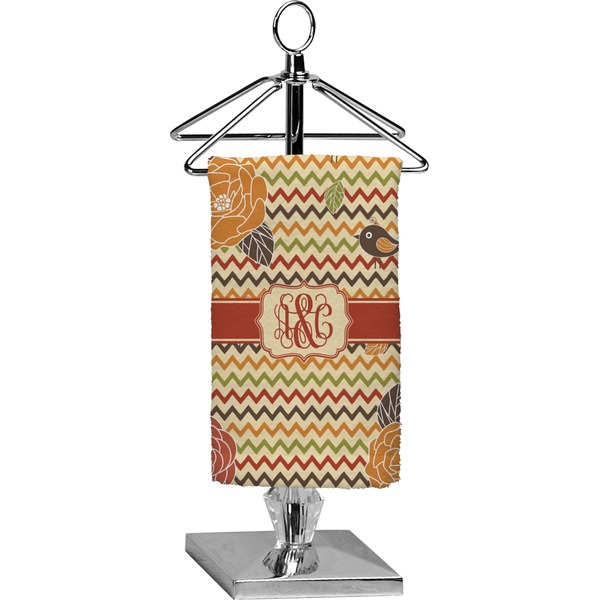 Custom Chevron & Fall Flowers Finger Tip Towel - Full Print (Personalized)