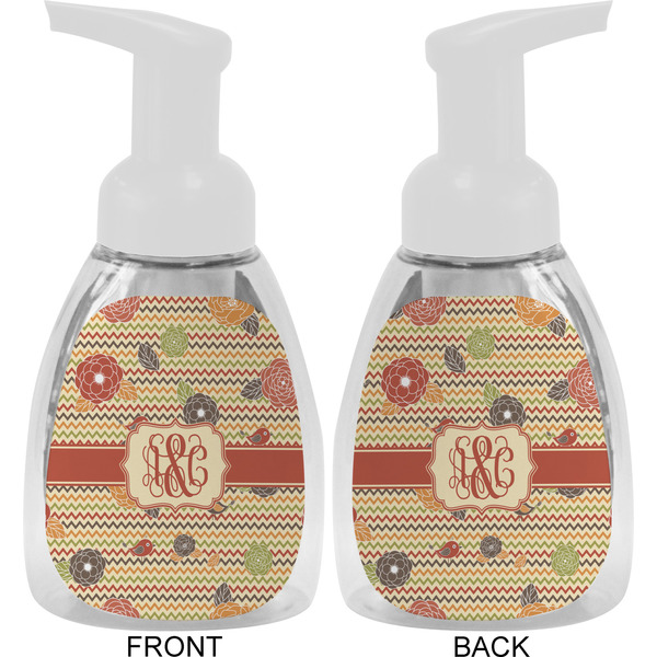 Chevron & Fall Flowers Foam Soap Bottle Approval - White