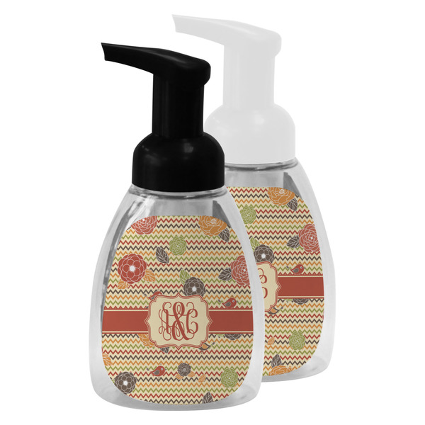 Chevron & Fall Flowers Foam Soap Bottles - Main