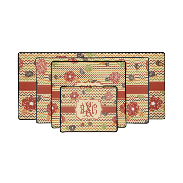 Chevron & Fall Flowers Gaming Mats - PARENT/MAIN