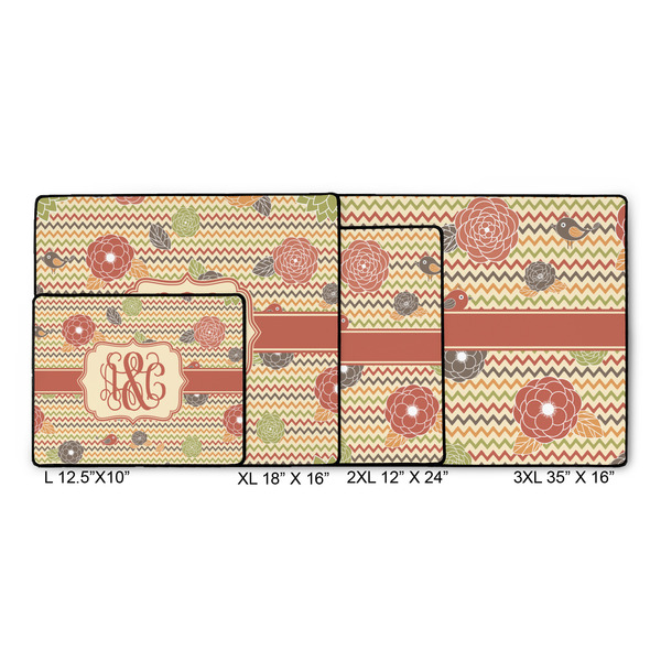 Chevron & Fall Flowers Gaming Mats - SIZE CHART