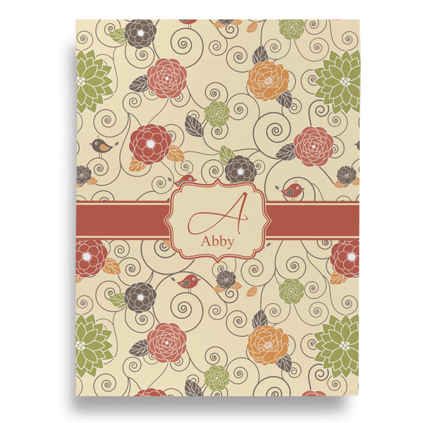 Chevron & Fall Flowers Garden Flags - Large - Double Sided - BACK