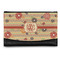 Chevron & Fall Flowers Genuine Leather Womens Wallet - Front/Main