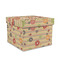 Chevron & Fall Flowers Gift Boxes with Lid - Canvas Wrapped - Medium - Front/Main