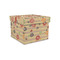 Chevron & Fall Flowers Gift Boxes with Lid - Canvas Wrapped - Small - Front/Main
