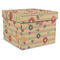 Chevron & Fall Flowers Gift Boxes with Lid - Canvas Wrapped - XX-Large - Front/Main
