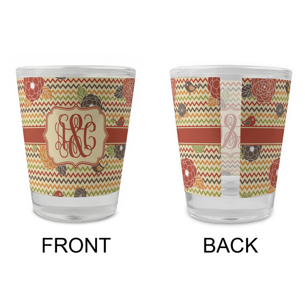 Chevron & Fall Flowers Glass Shot Glass - Standard - APPROVAL