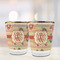 Chevron & Fall Flowers Glass Shot Glass - with gold rim - LIFESTYLE