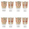 Chevron & Fall Flowers Glass Shot Glass - with gold rim - Set of 4 - APPROVAL