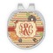 Chevron & Fall Flowers Golf Ball Marker - Hat Clip - Silver
