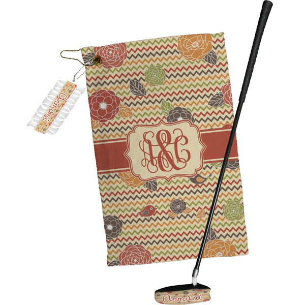 Chevron & Fall Flowers Golf Gift Kit (Full Print)