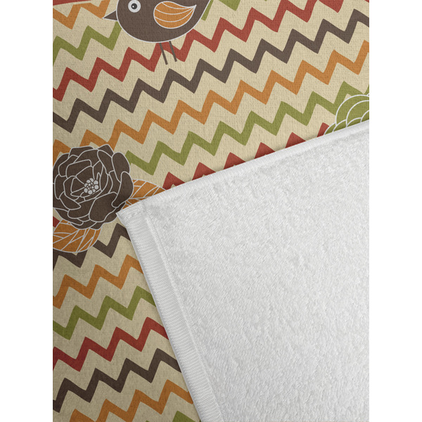 Chevron & Fall Flowers Golf Towel - Detail