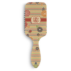 Chevron & Fall Flowers Hair Brushes (Personalized)