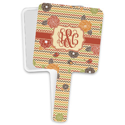 Chevron & Fall Flowers Hand Mirror (Personalized)