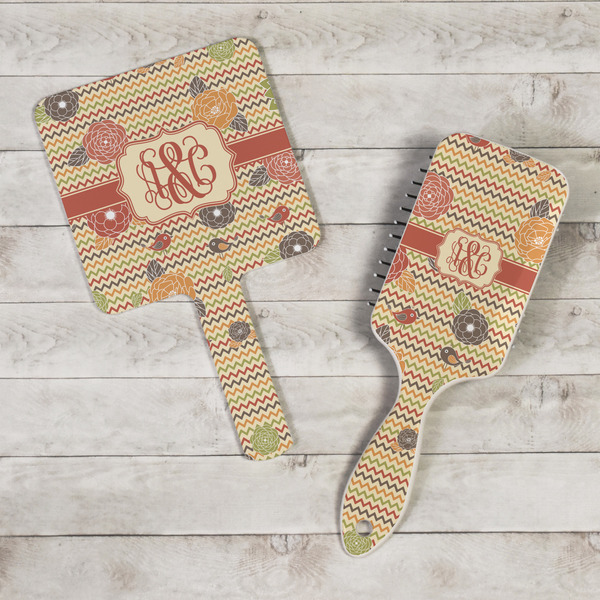 Chevron & Fall Flowers Hand Mirrors - In Context