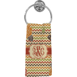 Chevron & Fall Flowers Hand Towel - Full Print (Personalized)