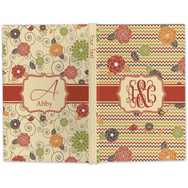 Chevron & Fall Flowers Hard Cover Journal - Apvl