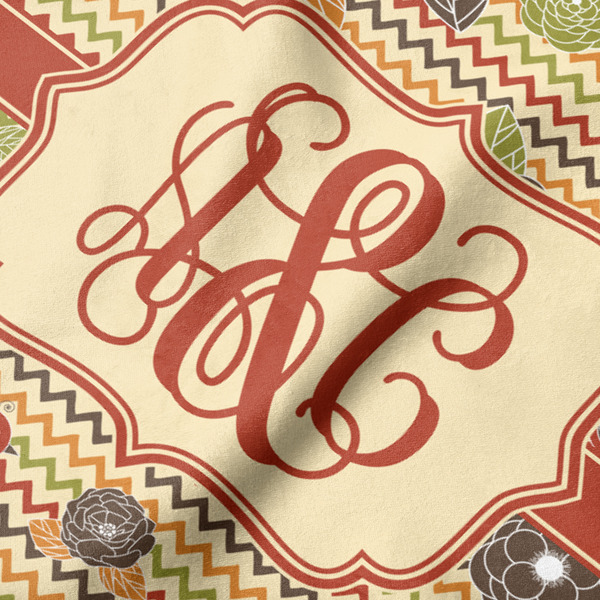 Chevron & Fall Flowers Hooded Baby Towel- Detail Close Up