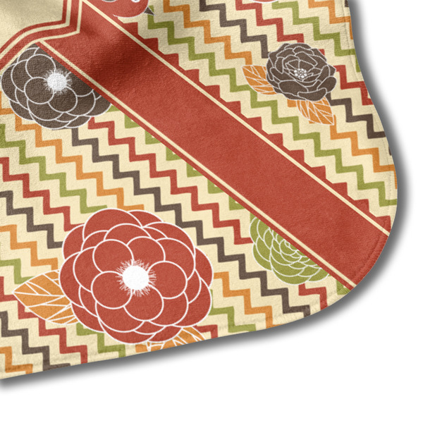 Chevron & Fall Flowers Hooded Baby Towel- Detail Corner