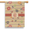 Chevron & Fall Flowers 28" House Flag (Personalized)