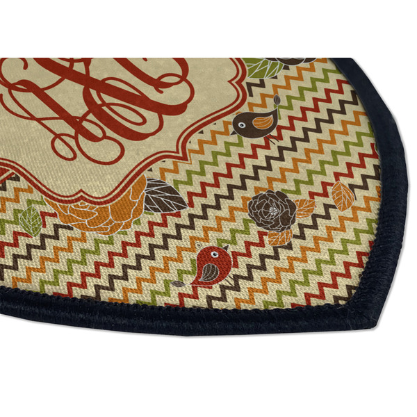 Chevron & Fall Flowers Iron on Shield 3 Detail