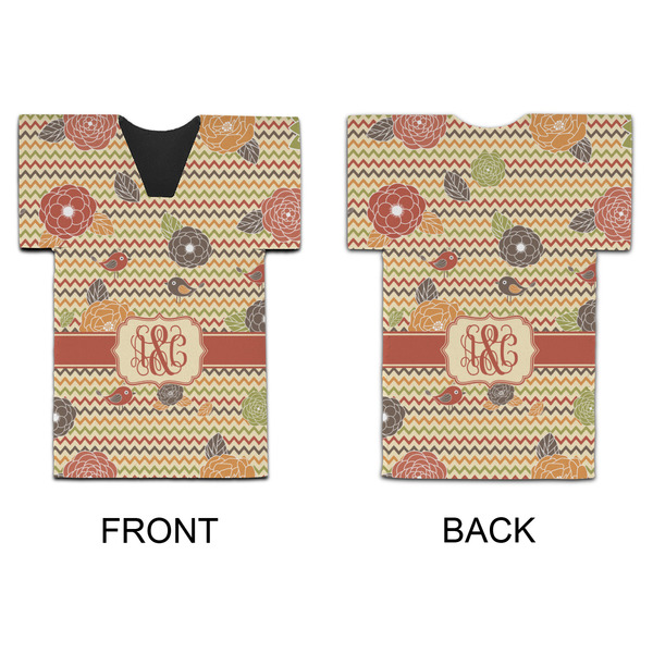 Chevron & Fall Flowers Jersey Bottle Cooler - APPROVAL