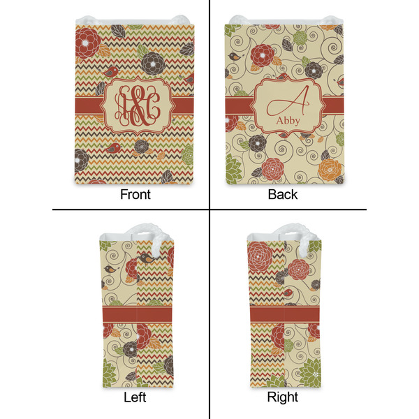 Chevron & Fall Flowers Jewelry Gift Bag - Gloss - Approval