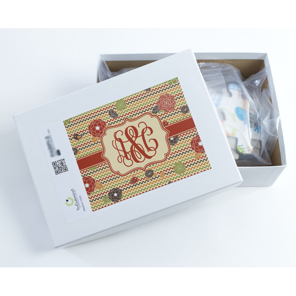 Chevron & Fall Flowers Jigsaw Puzzle 30 Piece - Box