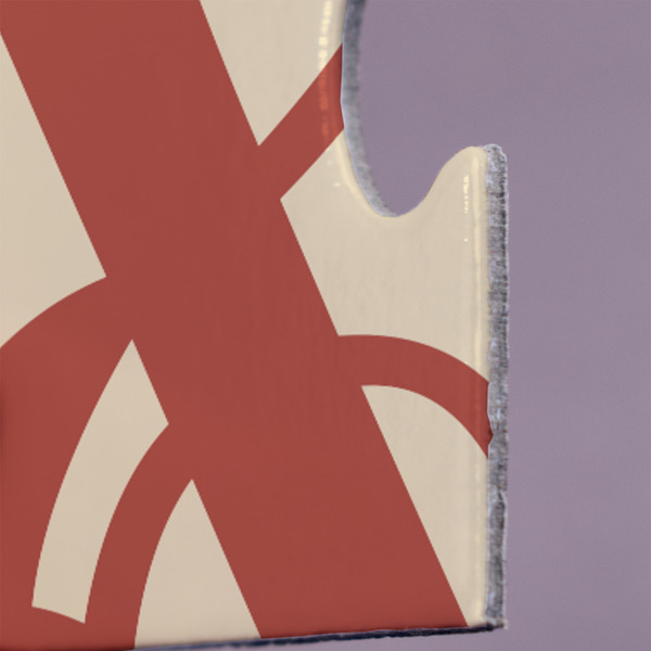 Chevron & Fall Flowers Jigsaw Puzzle 30 Piece  - Close Up