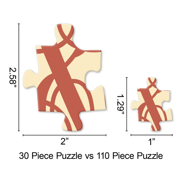 Chevron & Fall Flowers Jigsaw Puzzle - Piece Comparison