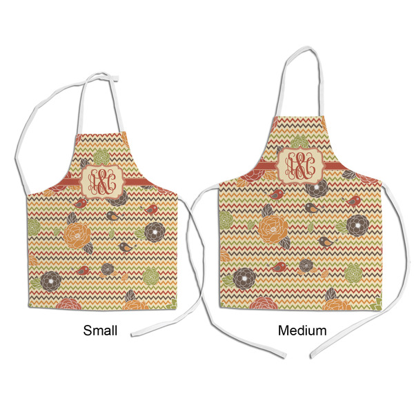 Chevron & Fall Flowers Kid's Aprons - Comparison