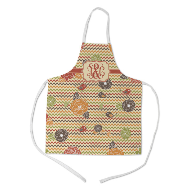 Custom Chevron & Fall Flowers Kid's Apron - Medium (Personalized)
