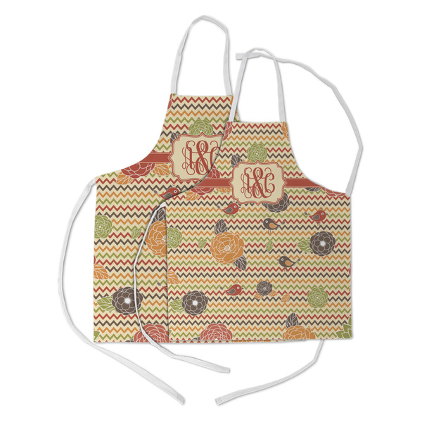 Chevron & Fall Flowers Kid's Aprons - Parent - Main