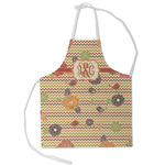 Chevron & Fall Flowers Kid's Apron - Small (Personalized)