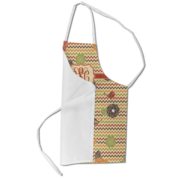 Chevron & Fall Flowers Kid's Aprons - Small - Main