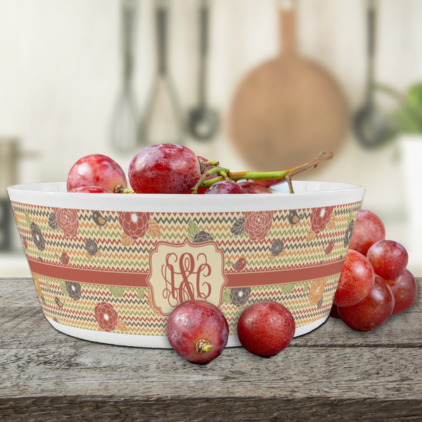 Chevron & Fall Flowers Kids Bowls - LIFESTYLE