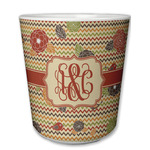 Chevron & Fall Flowers Plastic Tumbler 6oz (Personalized)