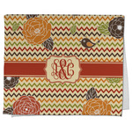 Chevron & Fall Flowers Kitchen Towel - Poly Cotton w/ Couple's Names