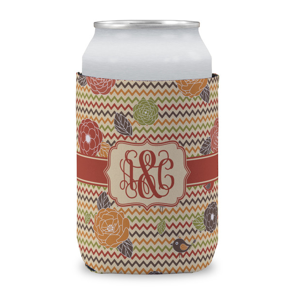 Chevron & Fall Flowers Can Sleeve