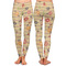 Chevron & Fall Flowers Ladies Leggings - Front and Back