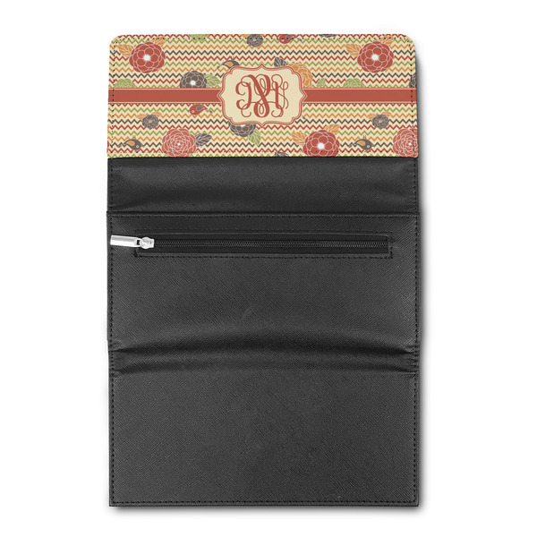 Chevron & Fall Flowers Ladies Wallet (Open)
