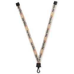 Chevron & Fall Flowers Lanyard (Personalized)