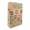 Chevron & Fall Flowers Large Gift Bag - Front/Main