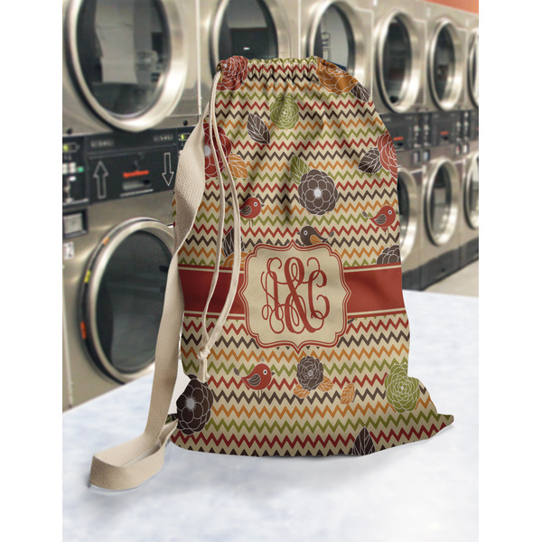 Chevron & Fall Flowers Laundry Bag in Laundromat