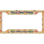 Chevron & Fall Flowers License Plate Frame - Style A (Personalized)