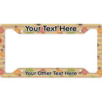Chevron & Fall Flowers License Plate Frame (Personalized)